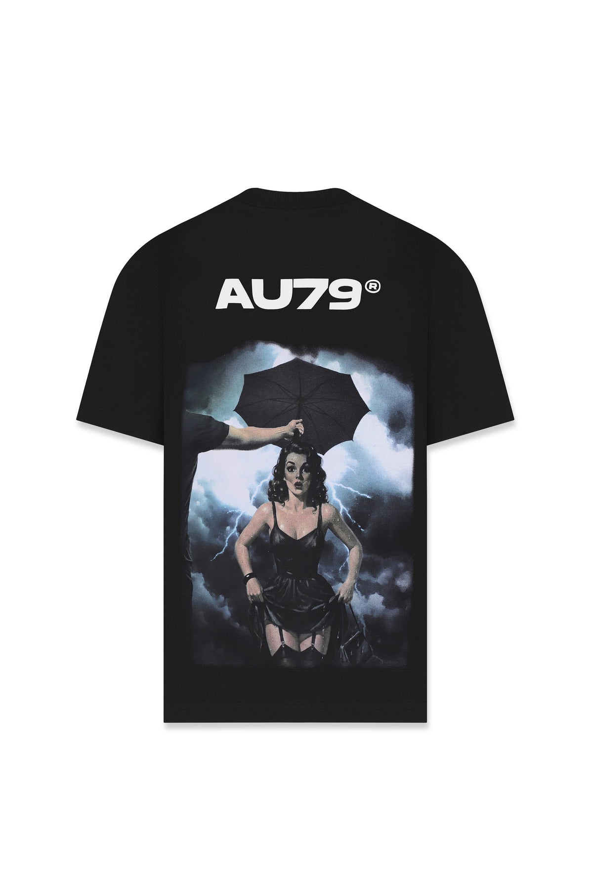 Umbrella Oversized T-Shirt Negro — AURUM 79