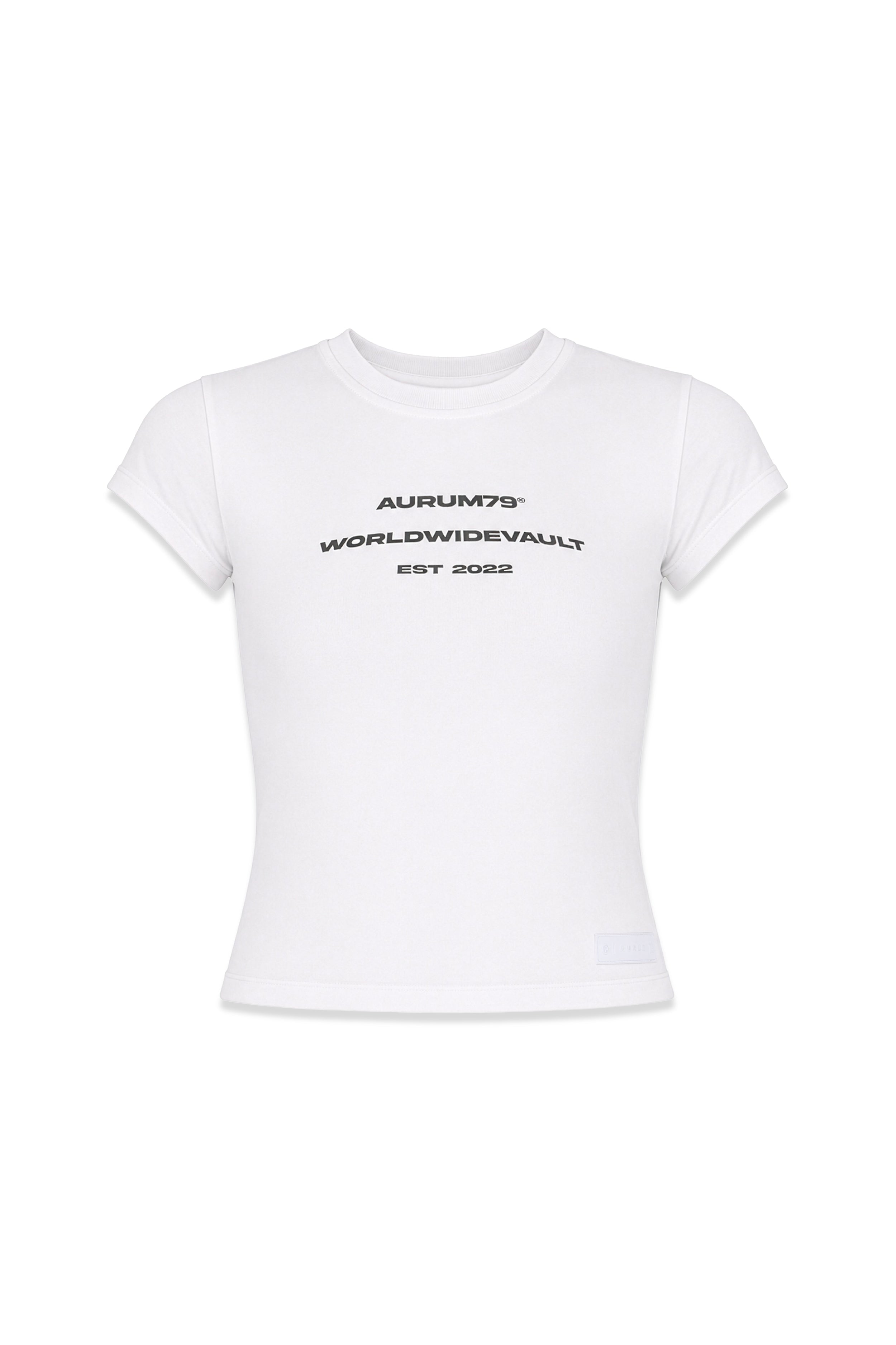 Worldwide Vault Slim Baby Tee Marfil — AURUM 79