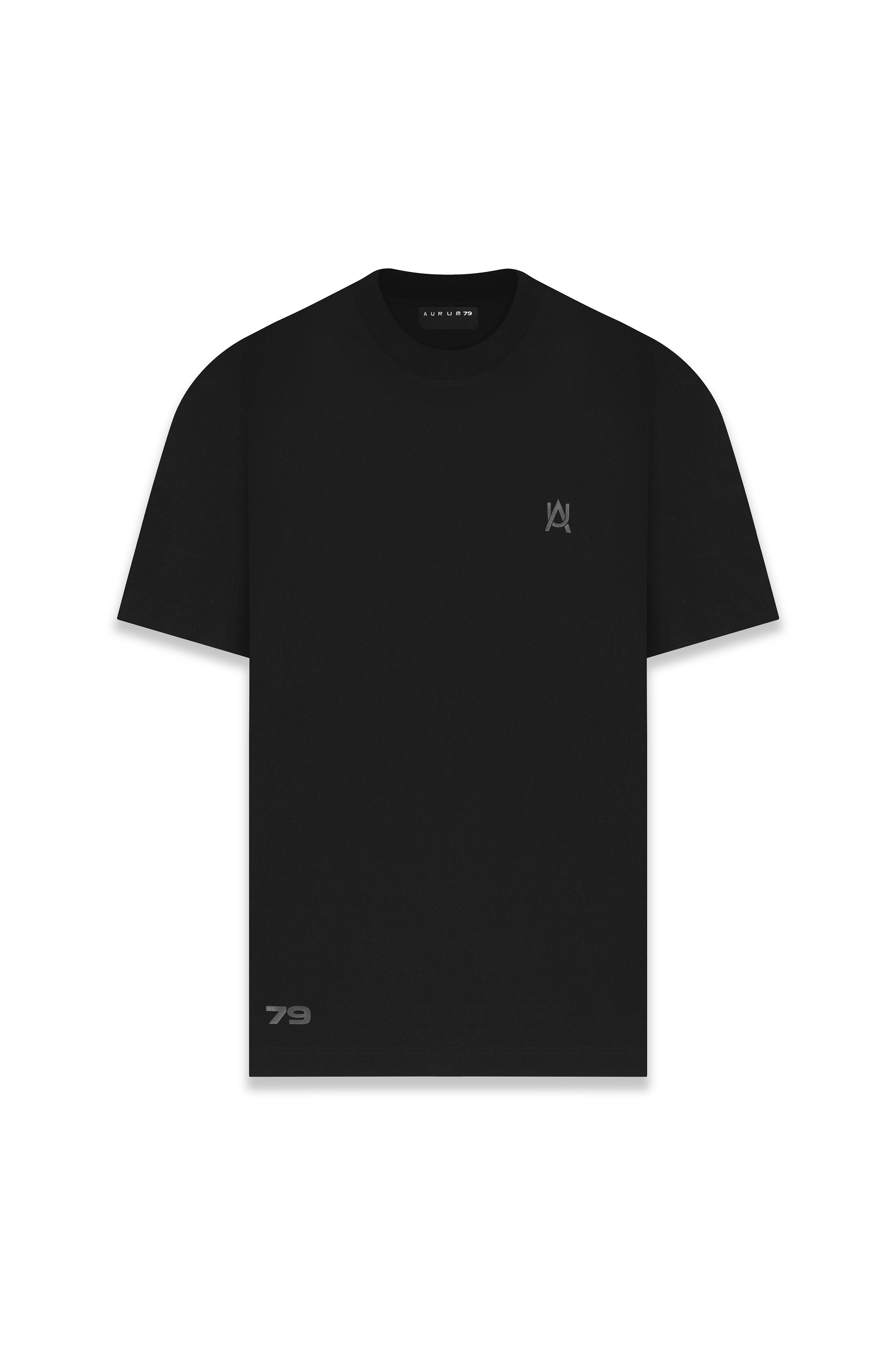 AURUM BLACK ON BLACK LINE T-SHIRT