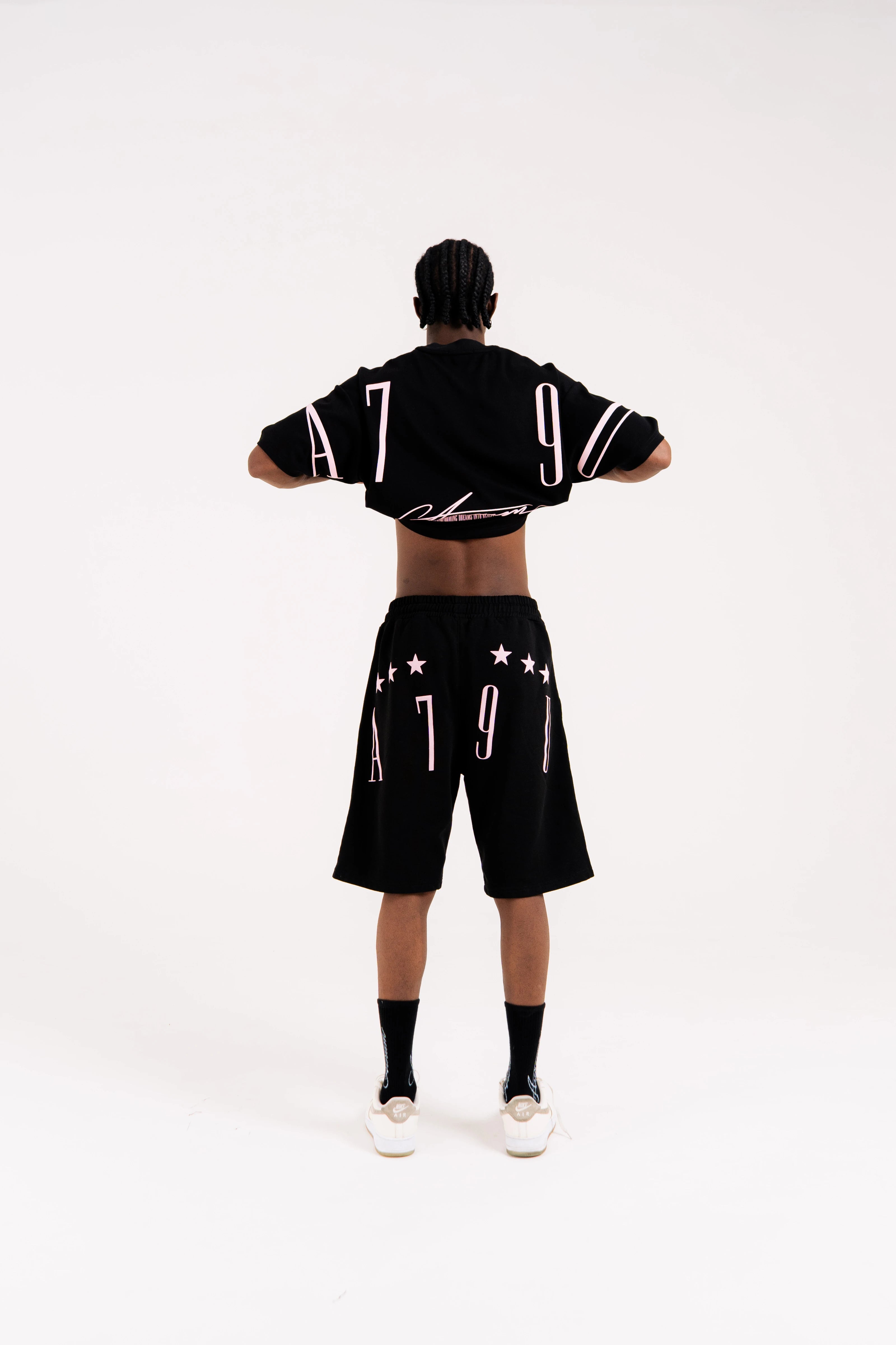 A79 BLACK & PINK SHORTS