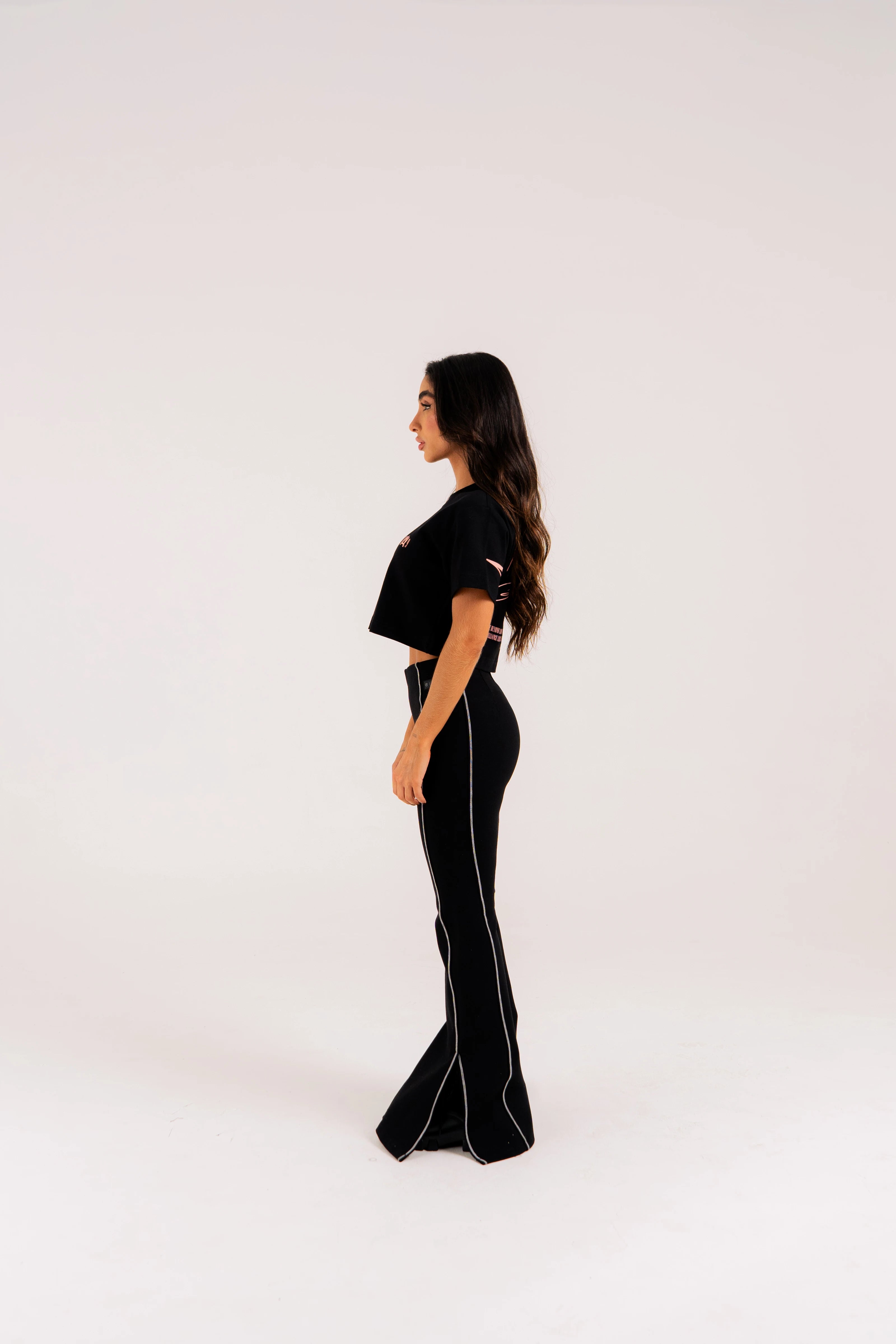 BLACK STARDUST CROP TOP