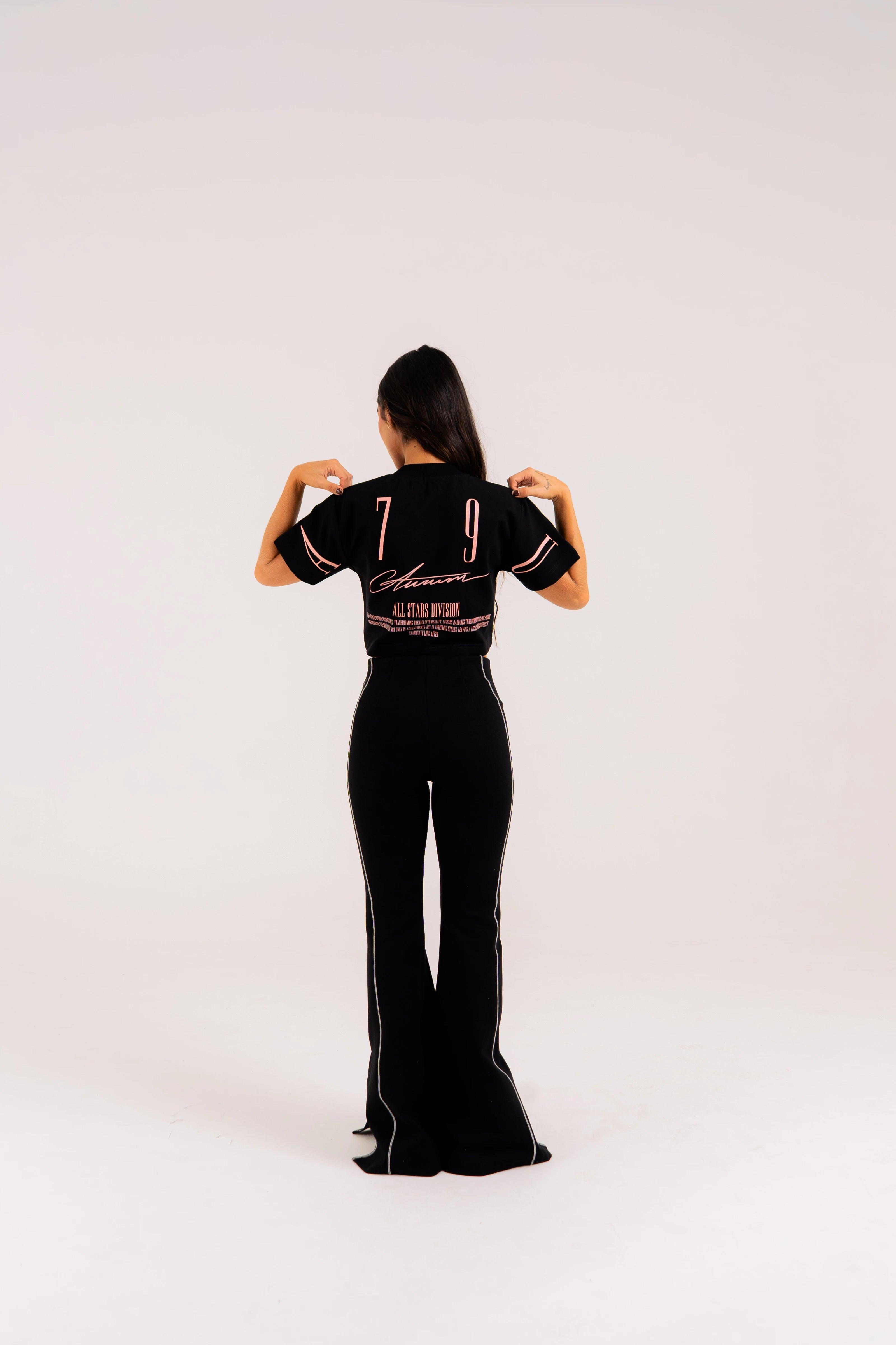 BLACK STARDUST CROP TOP