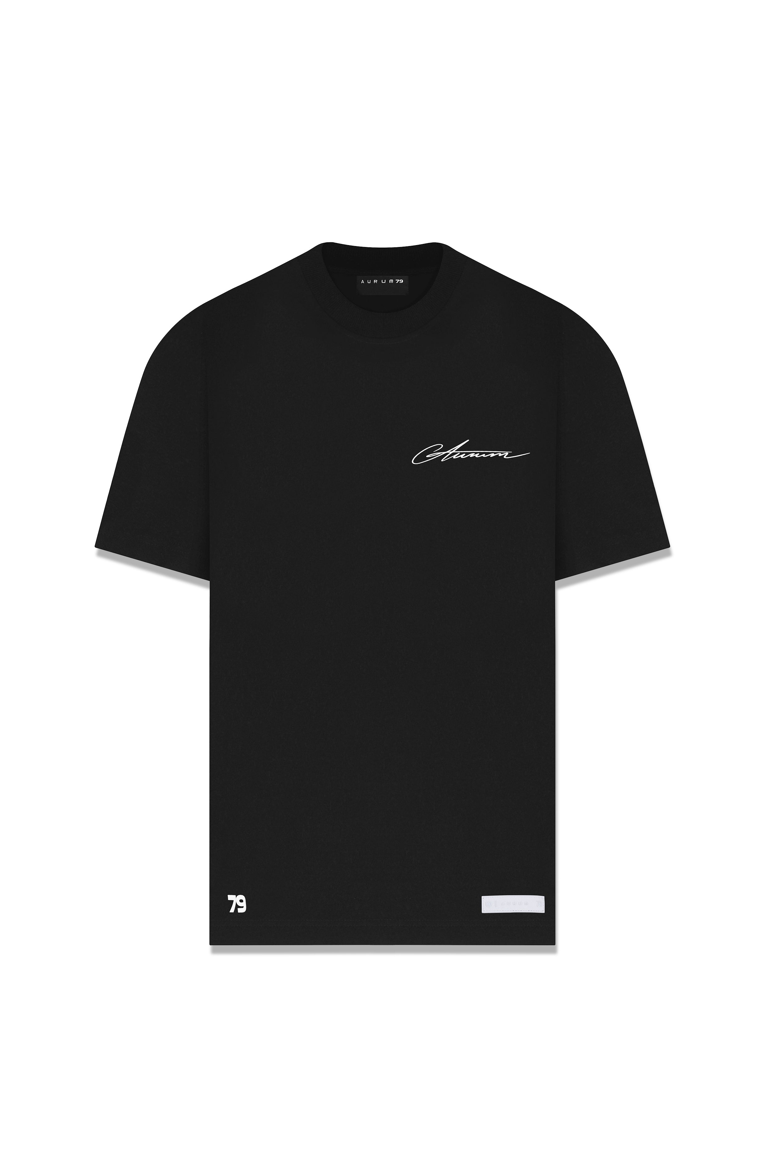 Aurum Overzized Black Line T-Shirt Negro — AURUM 79