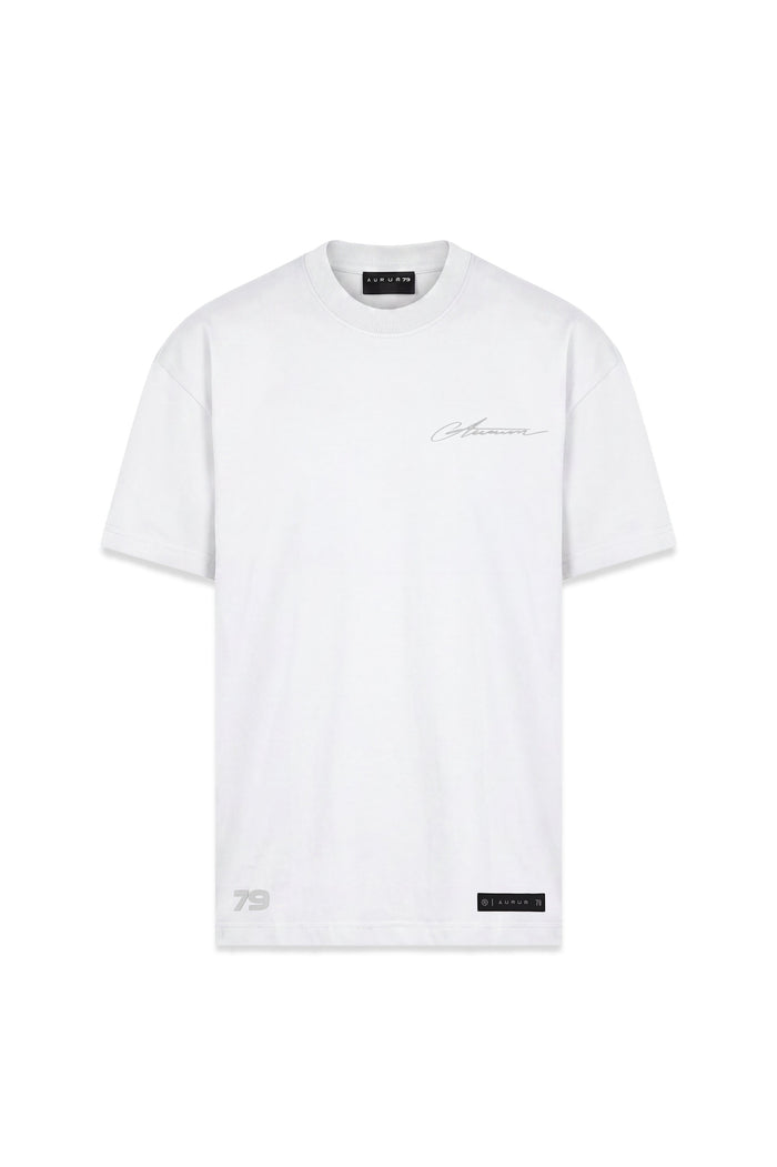 Aurum Overzized White Line T-Shirt Marfil — AURUM 79