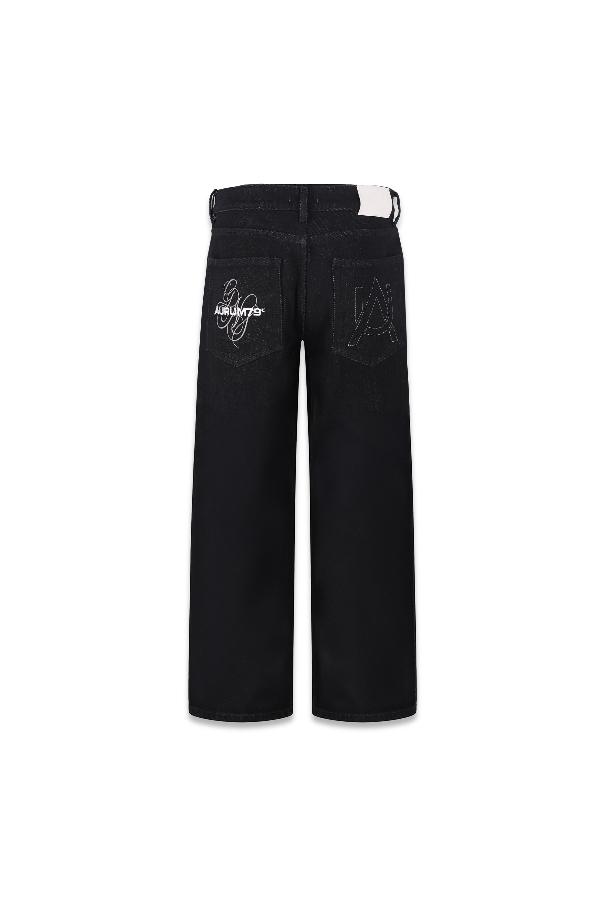 Black Gems Flared Jeans Negro — AURUM 79