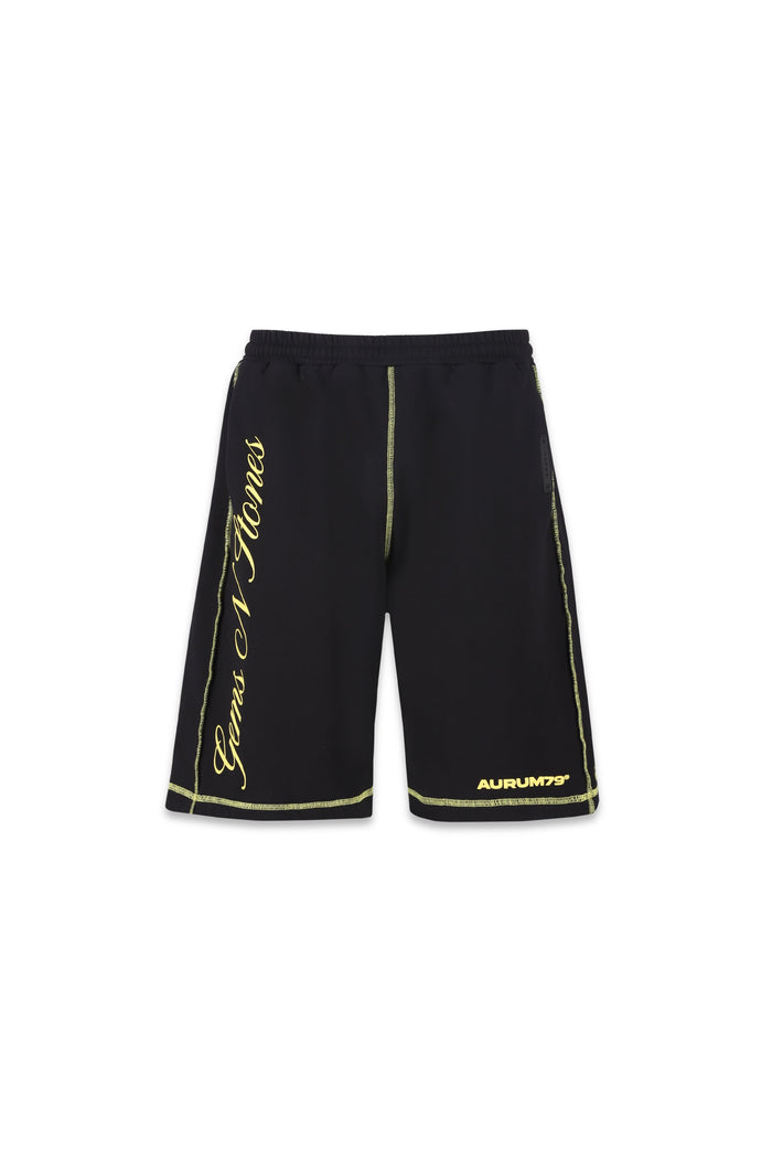 Gems Seams Loose Fit Shorts Negro — AURUM 79