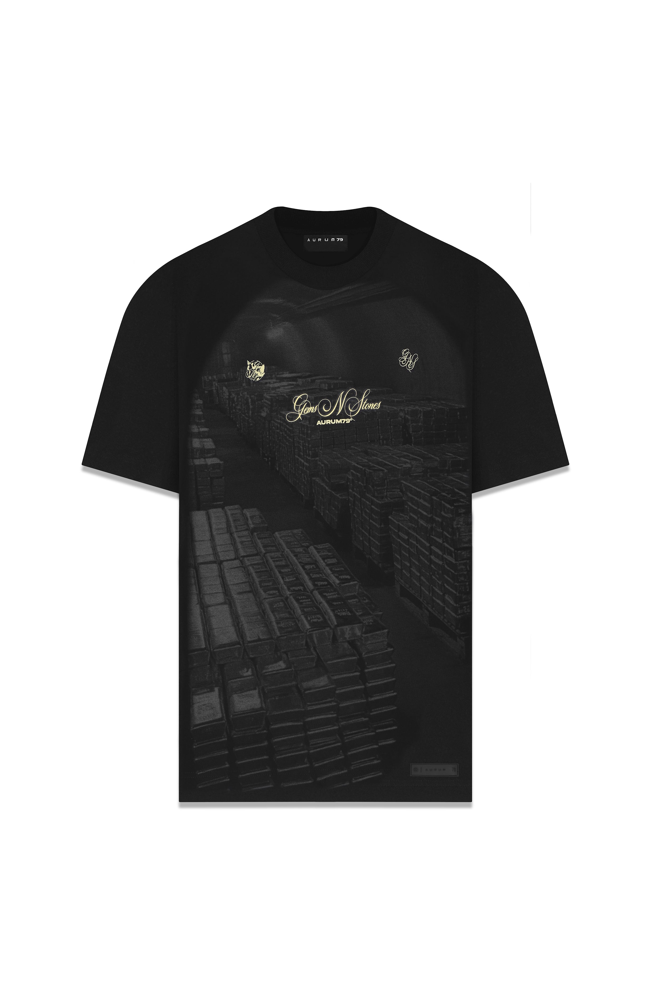 Gold Vault Oversized T-Shirt Negro — AURUM 79