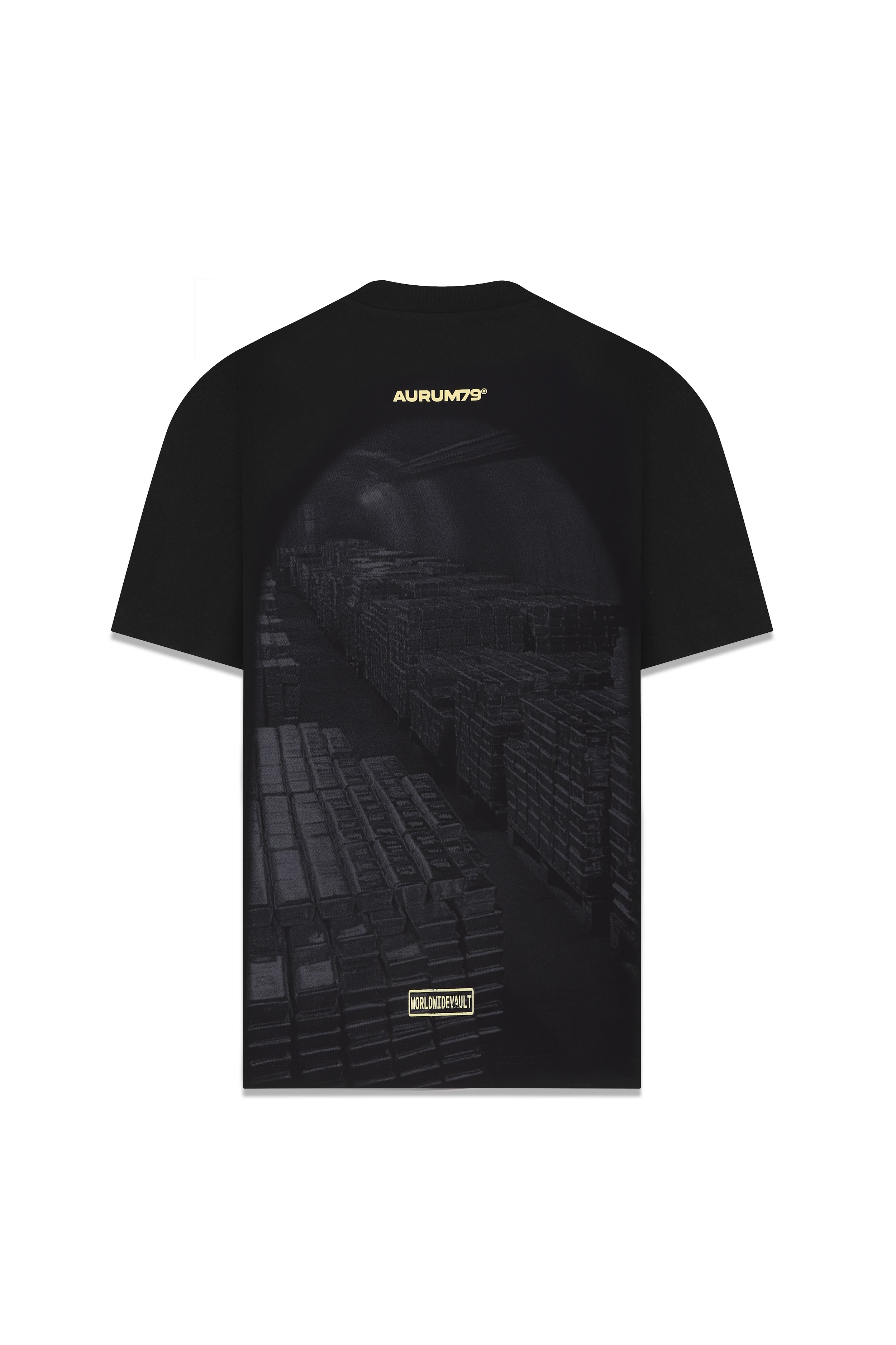 Gold Vault Oversized T-Shirt Negro — AURUM 79