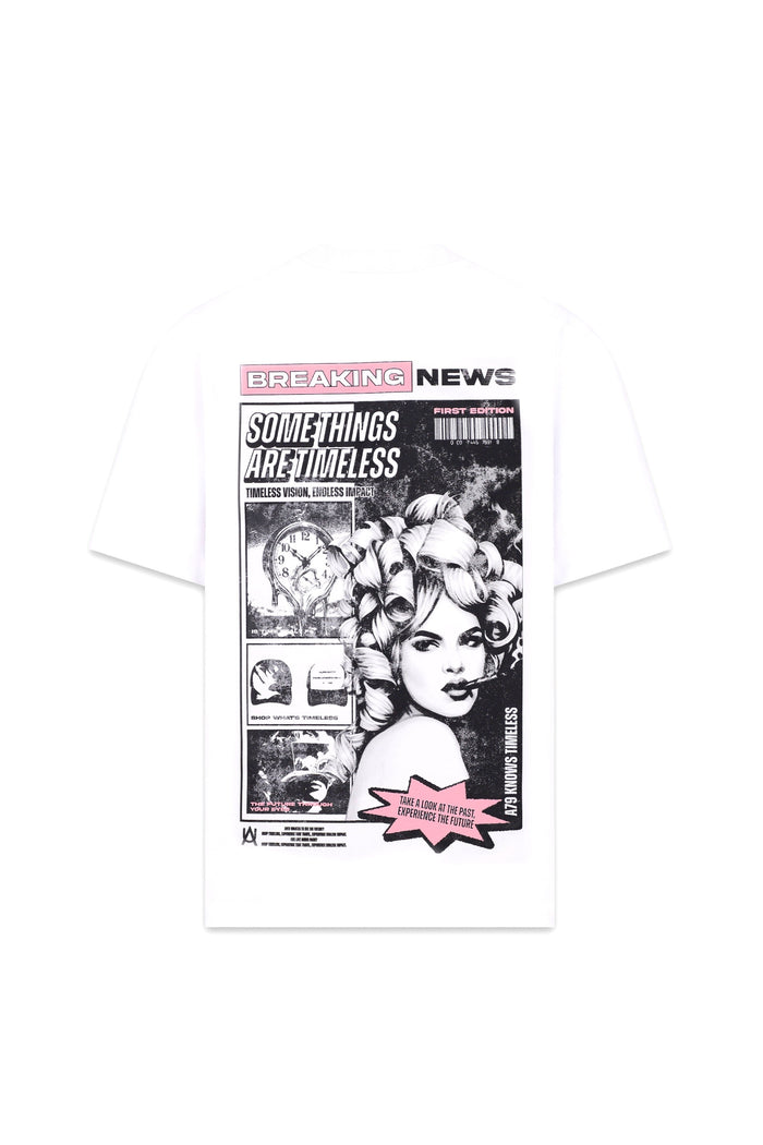 Magazine Oversized T-shirt Marfil — AURUM 79
