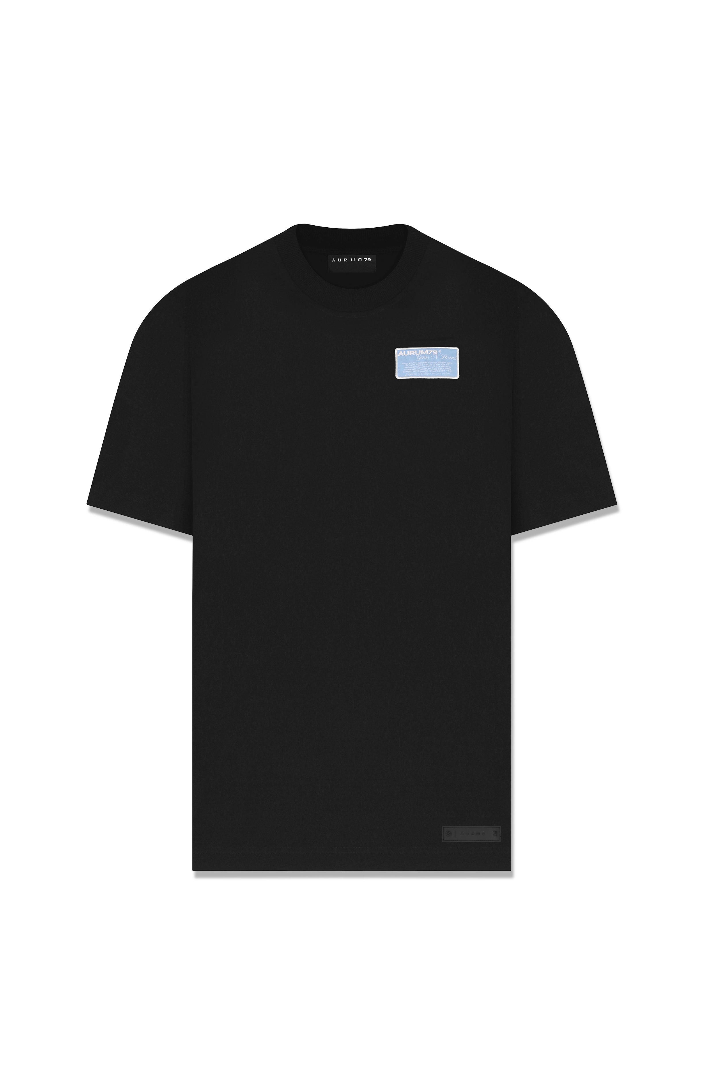Patch Semi Oversized T-Shirt Negro — AURUM 79