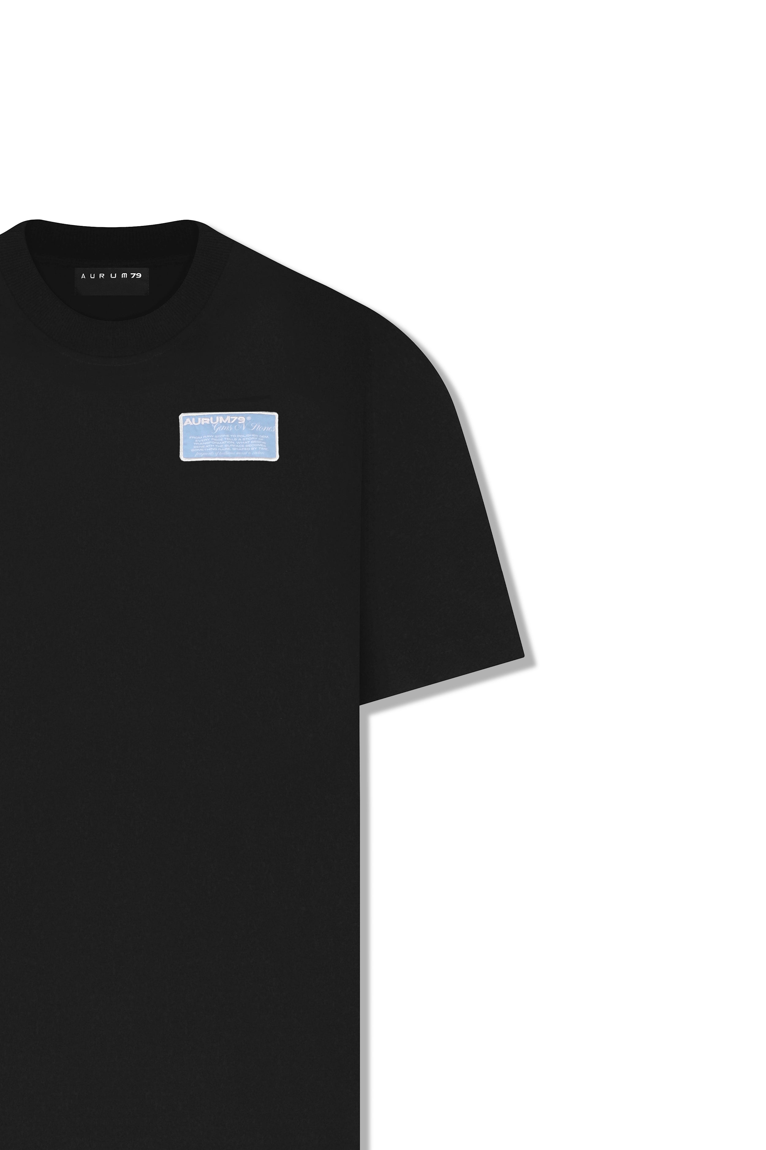 Patch Semi Oversized T-Shirt Negro — AURUM 79