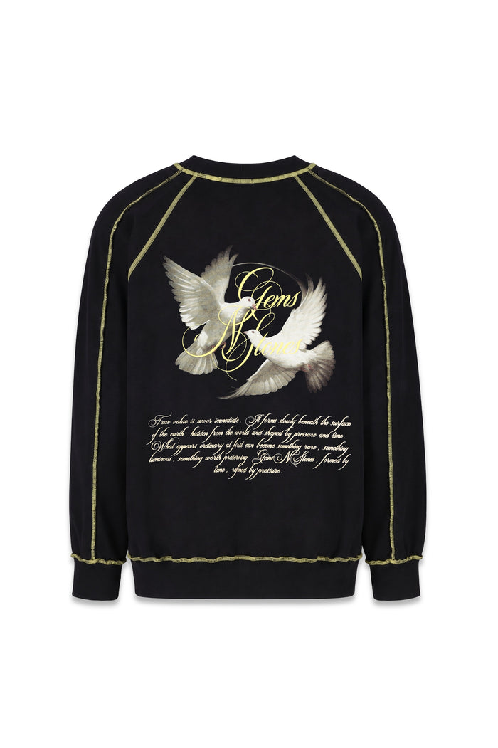 Pigeons Seams Oversized Sweater Negro — AURUM 79