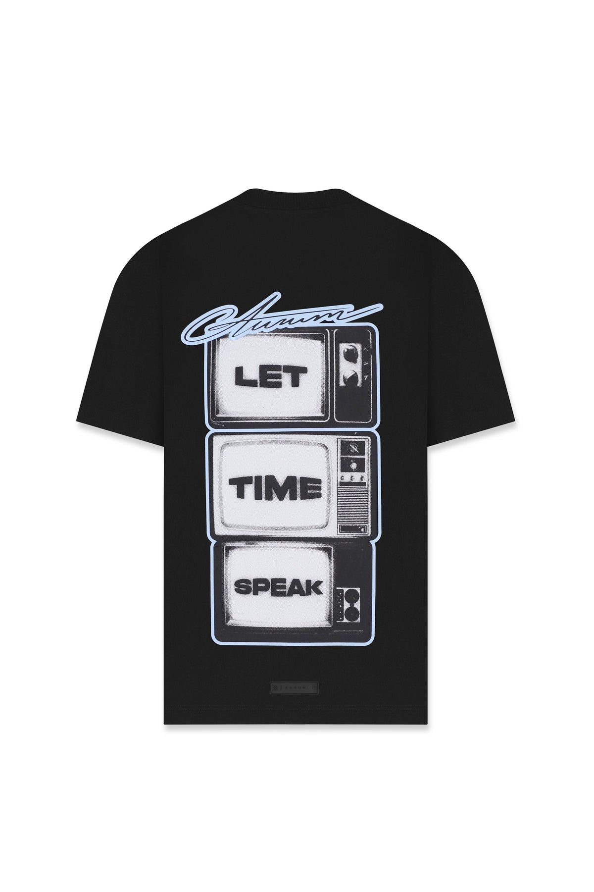 Time Speaks Semi Oversized T-shirt Negro — AURUM 79